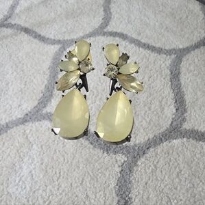 Erickson Beamon Dark Silver Yellow Stone Earrings